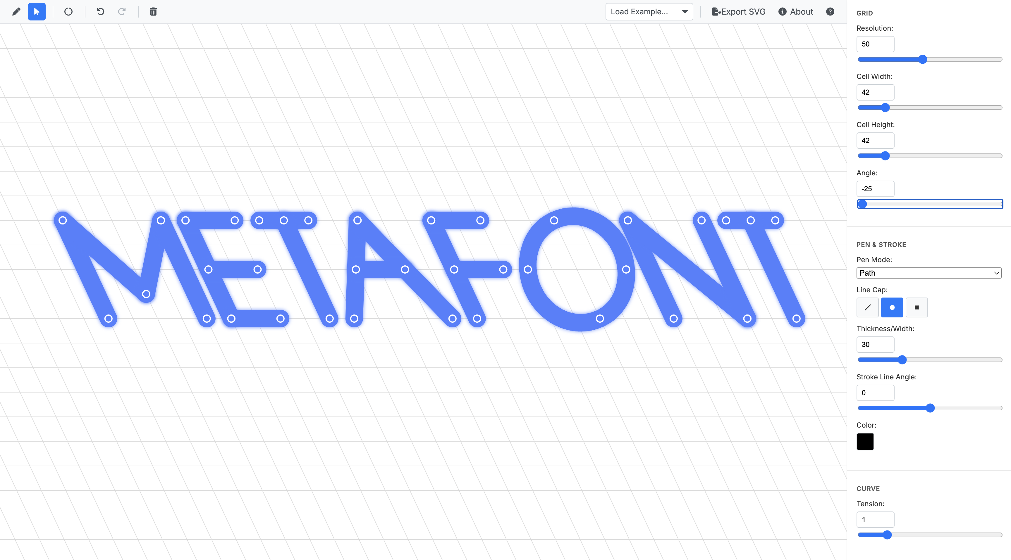 A MetaFont tool interface